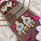 Vriksham Unique Oval Shape Dangler-Sky Blue-G18330